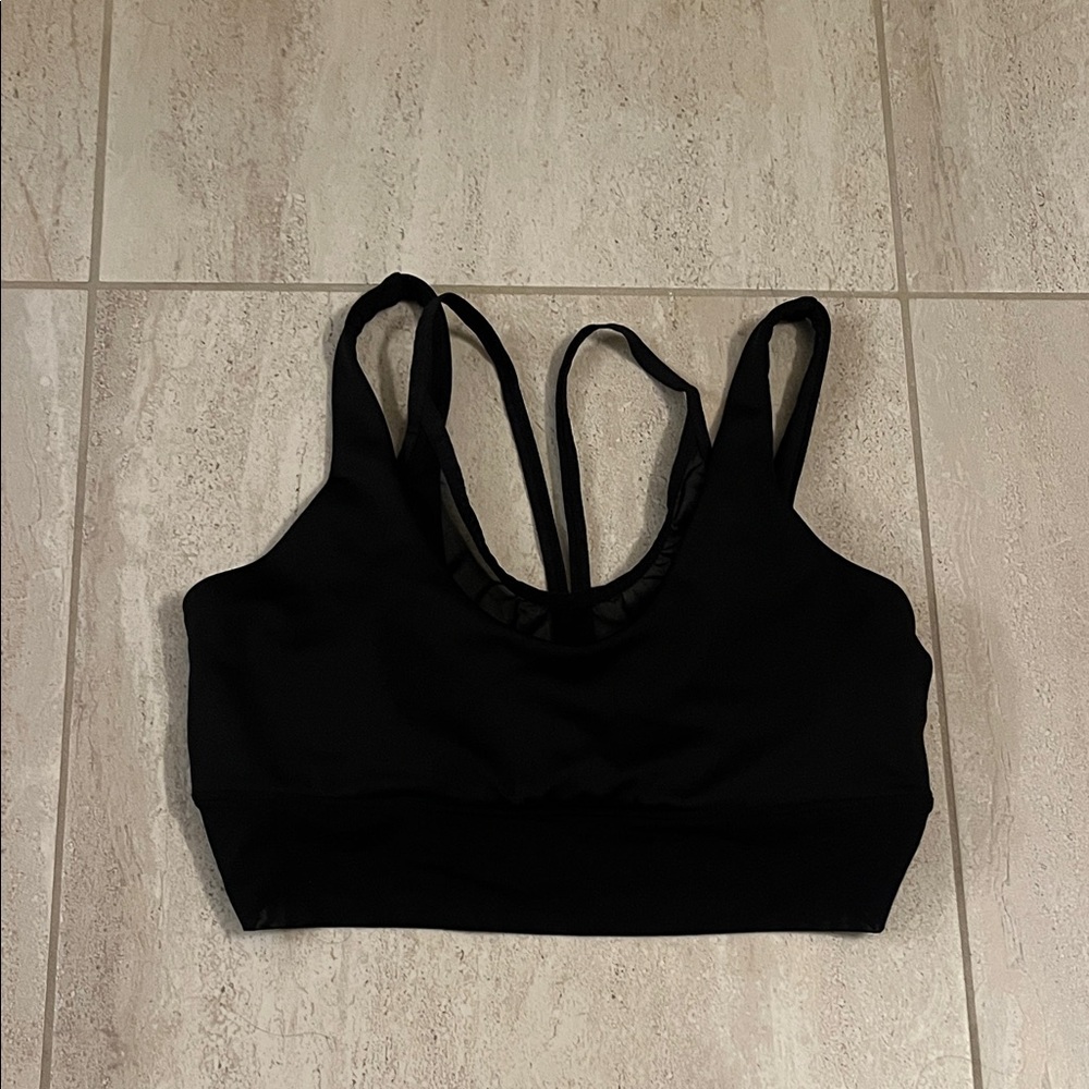 ALO Yoga Double Strap Black Sports Bra